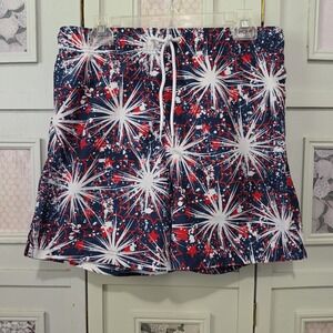 GEORGE Swim Trunks Mens Sz Med Fireworks Print Surf Shorts